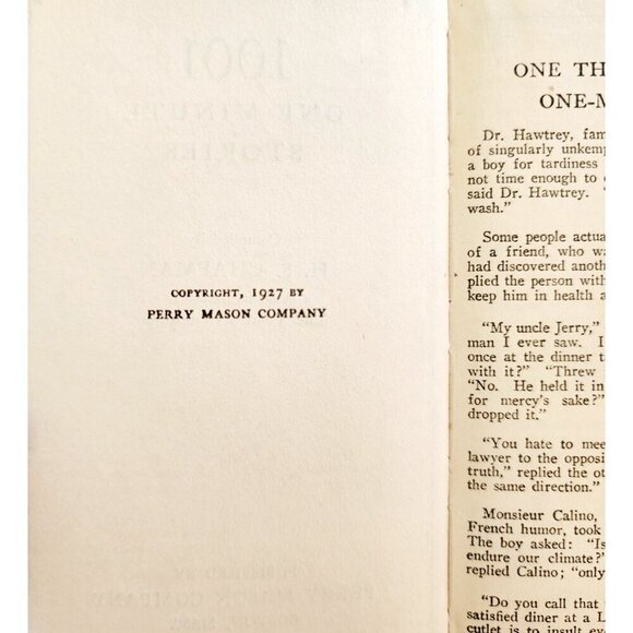 1927 1001 One Minute Stories 1st Edition H.S Chapman HC Book Antique F21 - Picture 4 of 8